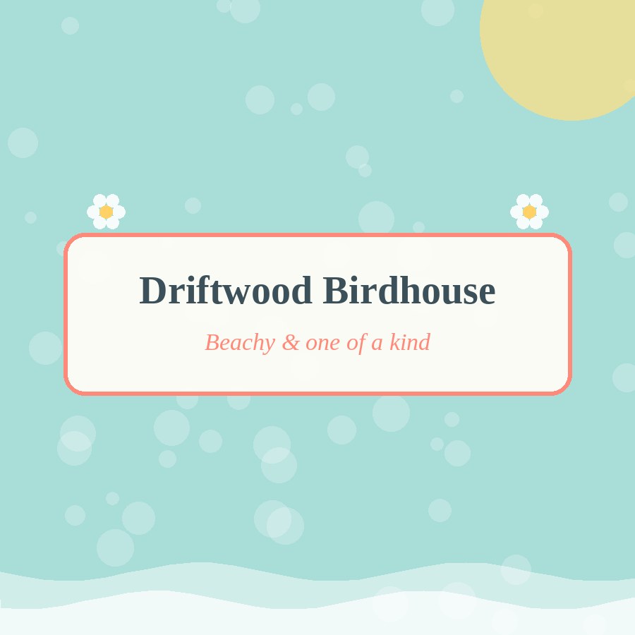 Driftwood birdhouse placeholder