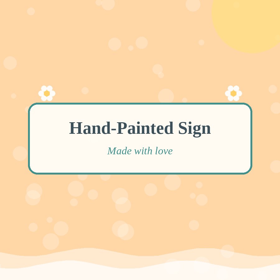 Hand-painted sign placeholder